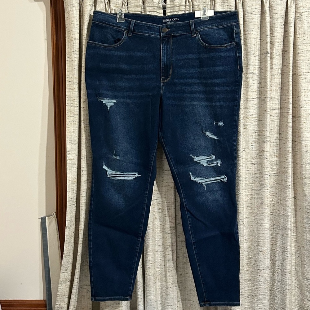 Maurices Plus Size High Rise Vintage Destructed Jegging - 24W Long